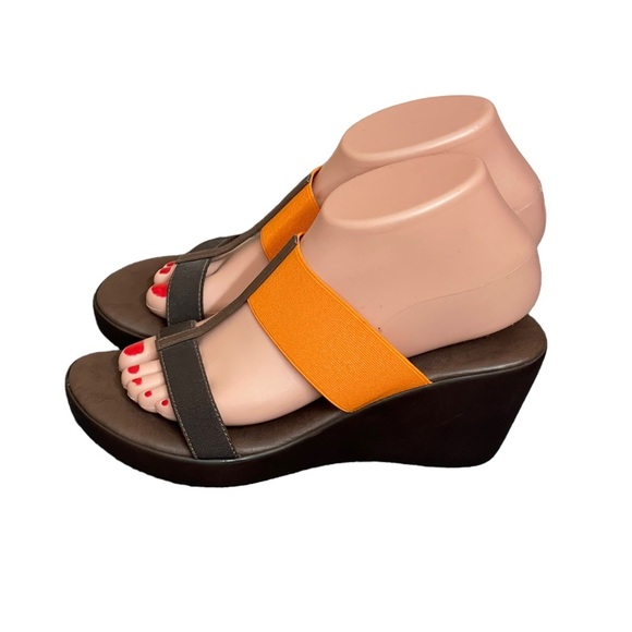 Patricia Green Wedge orange/brown Sandal size 38(8) - Picture 3 of 11